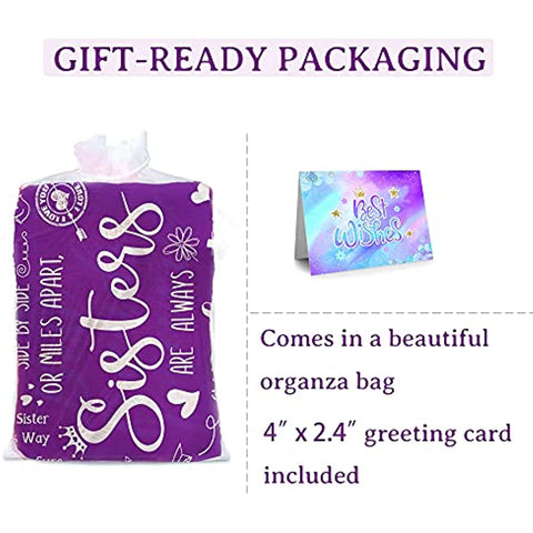 Sisters Gifts from Sister, Gifts for Mothers Day, Sister Gifts, Sister Birthday Gifts from Sister, Gifts for Sister, Big Sister Gift, Blanket, 60 x 50 Inches, Purple