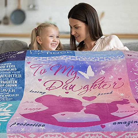 Daughter Blanket, Daughter Gifts, Daughter Gifts from Mom, Daughter Birthday Gifts, Daughter Gifts from Dad, to My Daughter Ultra-Soft Flannel Fleece Throw Blanket 50"x60"