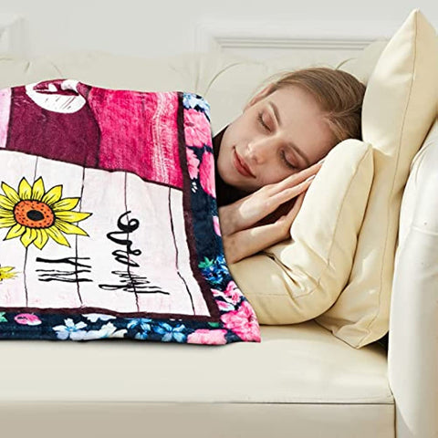 To My Girlfriend Blanket Girlfriend Gifts I Love You Blessing Sweet Sayings QuoteThrow Blankets Birthday Gifts for Her Anniversary Present Soft Blankets for Bed Sofa and Couch (Purple, 60"x50")