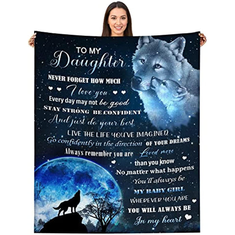 Daughter Blanket Daughter Gifts to My Daughter Blanket Daughter Gifts from Mom Valentine's Day Birthday Gifts for Daughter 50" × 60"
