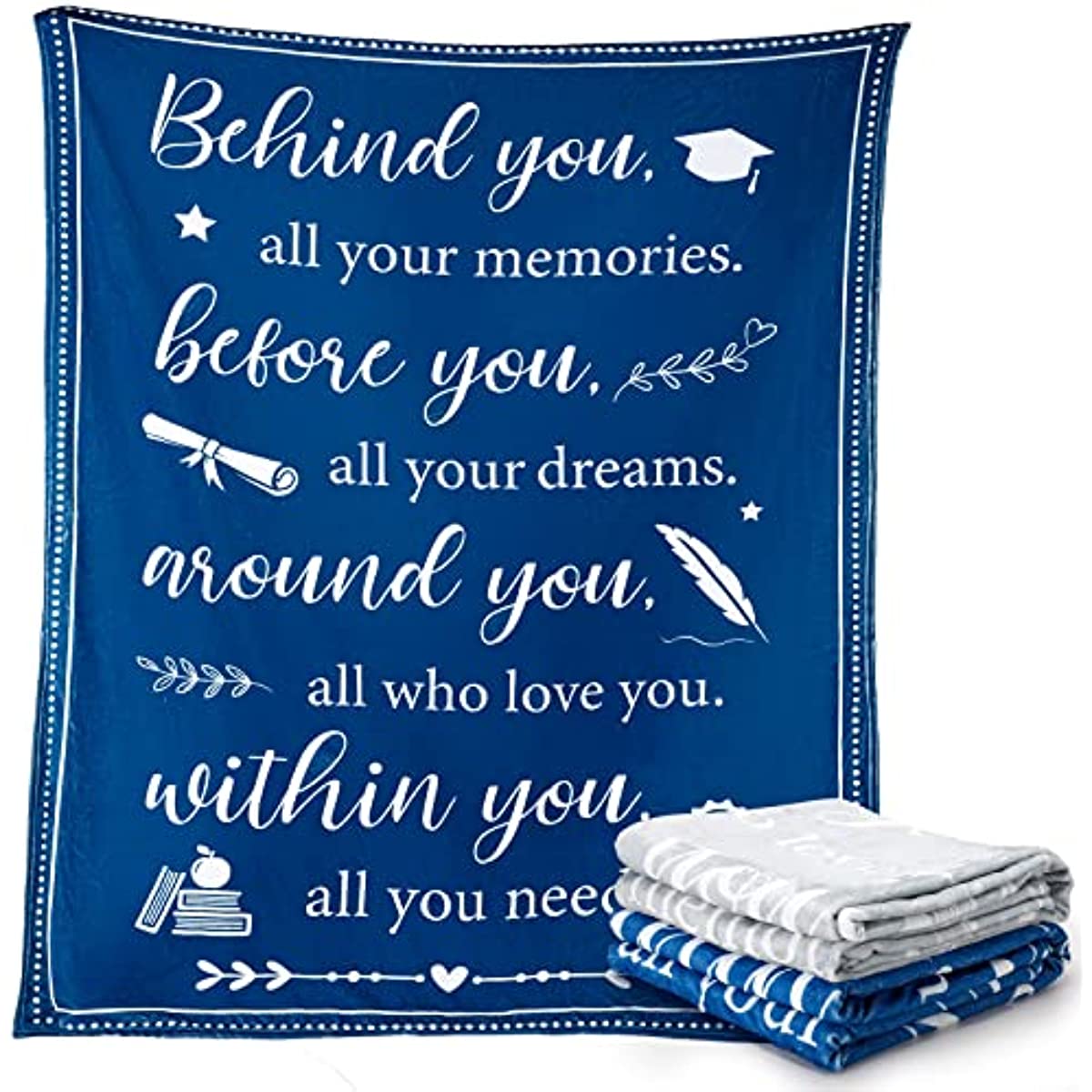 2 Pack Graduation Gifts 2023, Graduation Blanket, Graduation Throw Blanket for Women Men Friends Daughter Son, Graduation Party Supplies 50" x 60"inch