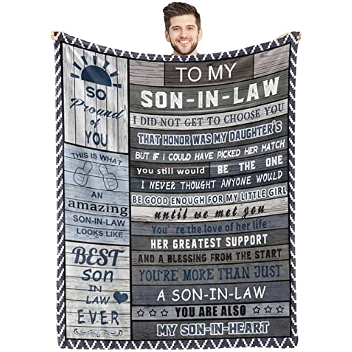 Son in Law Gifts, Son in Law Blanket, Son in Law Gifts from Mother in Law, Gifts for Son in Law, Son in Law Birthday Gifts, Gifts for Son in law Christmas, Future Son in Law Gifts Blankets 60" X 50"