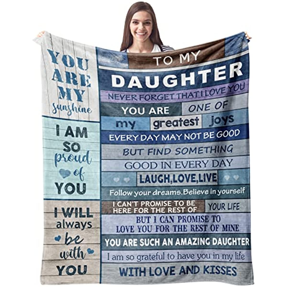 To My Daughter Gifts Blanket 60"x50" - Daughter Gifts from Mom/Dad Blankets - Gifts for Grown Daughter - Daughter Gifts from Mother/Father - Mothers Day Birthday Gift Ideas for Daughter