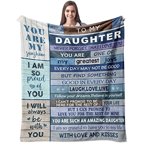 To My Daughter Gifts Blanket 60"x50" - Daughter Gifts from Mom/Dad Blankets - Gifts for Grown Daughter - Daughter Gifts from Mother/Father - Mothers Day Birthday Gift Ideas for Daughter
