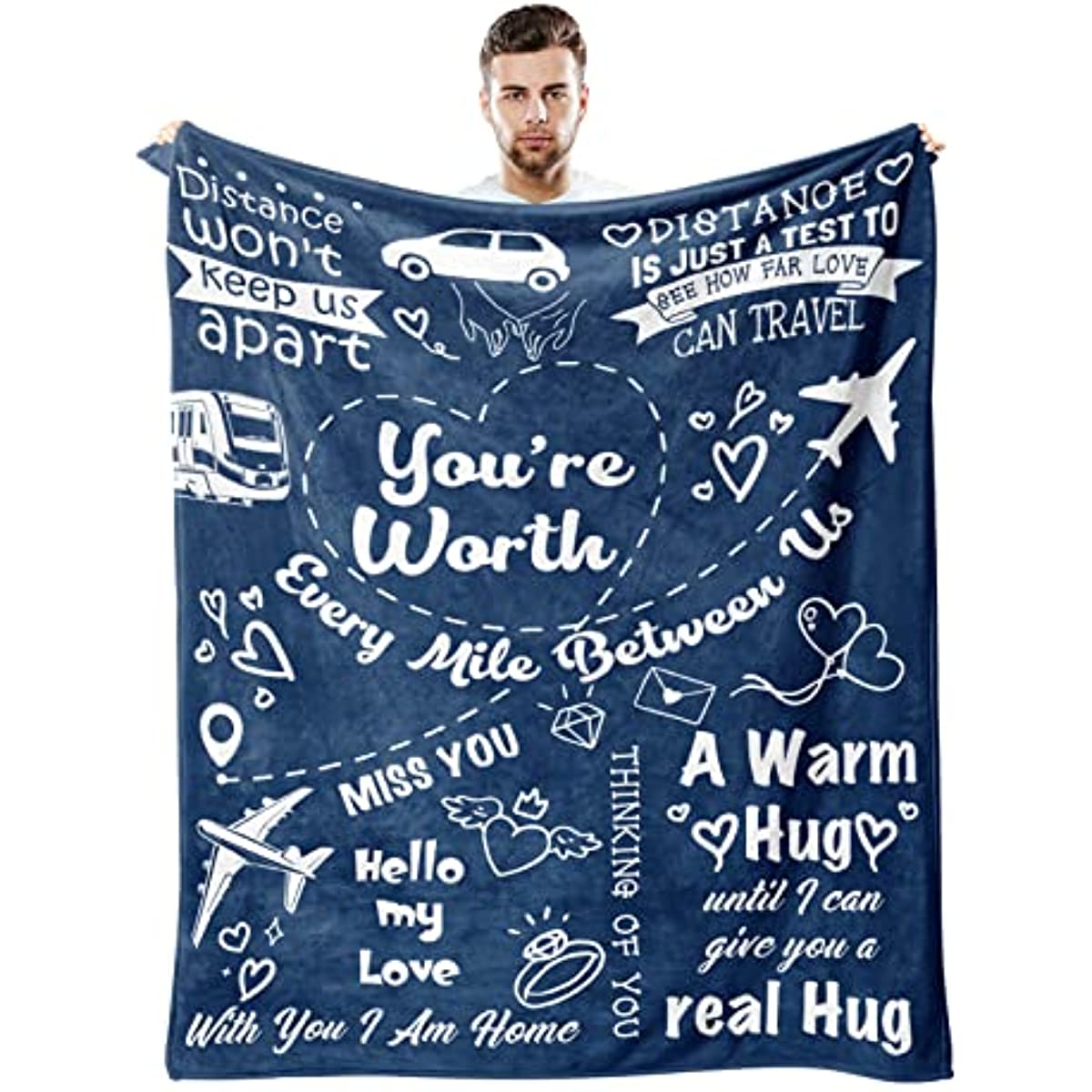 Relationship Gifts, Boyfriend Gifts from Girlfriend, Birthday Gifts for Boyfriend Blanket 60"×50", Romantic Gifts for Him Anniversary Valentines Fathers Day, to My Boyfriend Blankets