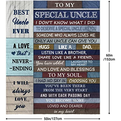 Uncle Gifts Blanket - Best Uncle Gifts - Gifts for Uncle - Uncle Gifts from Niece and Nephew - Uncle Birthday Gifts - Gifts for Uncles from Nieces - Best Uncle Ever Gift Ideas Blankets 60"x50"