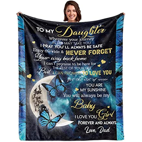 Mothers Day Birthday Gifts for Daughter Adult,Daughter Gifts from Dad Daughter Blanket for Mother's Day Birthday Anniversary Wedding 60X50