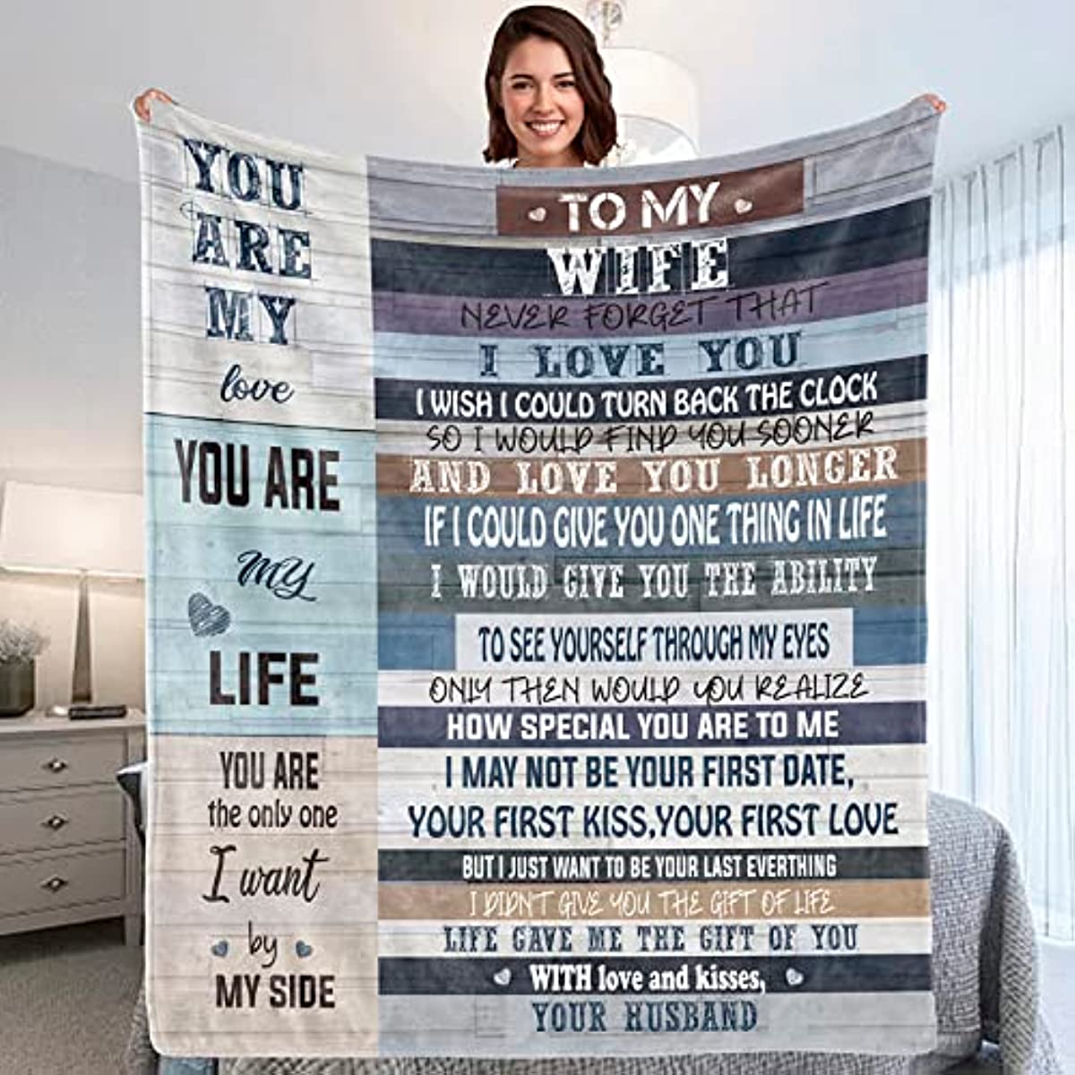 Birthday Gifts for Wife from Husband,Wife Birthday Gift Ideas,Mother Day Wedding Anniversary Birthday Romantic Gifts for her,Wife Blanket 60X50