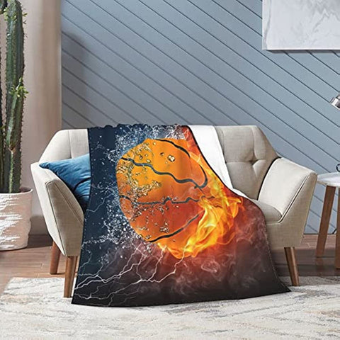 Cool Basketball Fun Ball Throw Blanket Super Soft Warm Bed Blankets Boy Bedding for Couch Bedroom Sofa Office Car, All Season Cozy Flannel Plush Blanket for Girls Boys Adults, 50"X40"