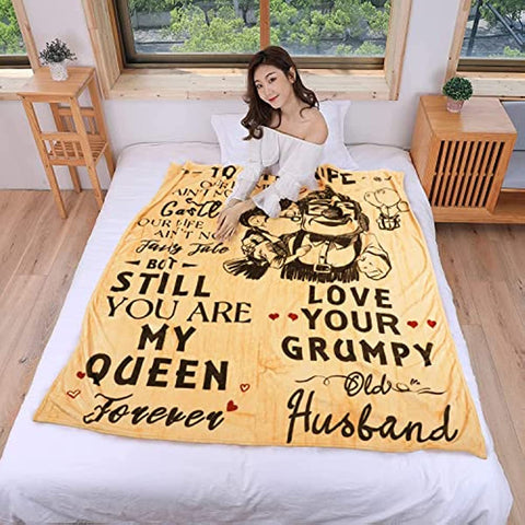 To My Wife Blanket for Wife Birthday Gifts from Husband Romantic I Love You Gifts for Her Christmas Wedding Valentine's Mother's Day Blanket Travel Blanket 50" x 60"