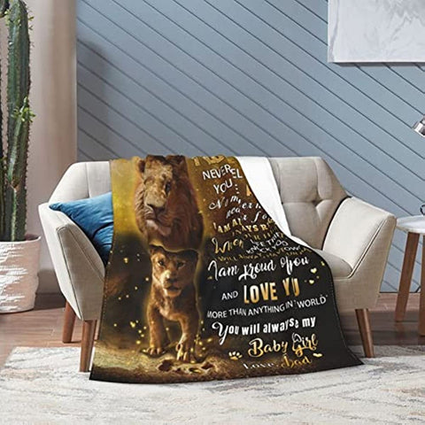to My Daughter Blanket Gifts from Dad Blanket for Daughter Flannel Blanket for Birthday Anniversary Graduation Couch Sofa Bedroom 50"x60"