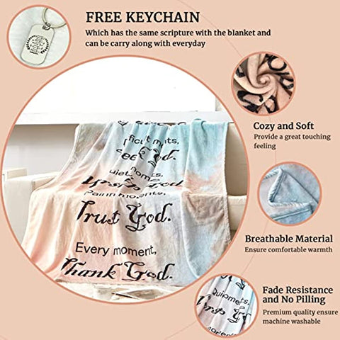 Christian Gifts for Women, Religious Gifts for Women Catholic Bible Verse Blanket Inspirational Spiritual Scriptures Religious Soft Throw Blanket Birthday Gifts for Women 40"X 50"