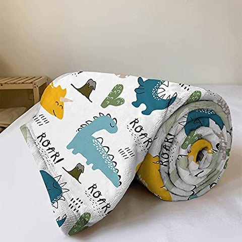 Dinosaur Blanket for Boys Girls 300 GSM Soft Fleece Kids Blanket Baby Boy Blanket Suitable for Toddler Couch Cute Blanket for Sofa Bedroom Living Room Dinosaur Gifts for Children 50"x40"
