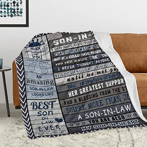 Son in Law Gifts, Son in Law Blanket, Son in Law Gifts from Mother in Law, Gifts for Son in Law, Son in Law Birthday Gifts, Gifts for Son in law Christmas, Future Son in Law Gifts Blankets 60" X 50"