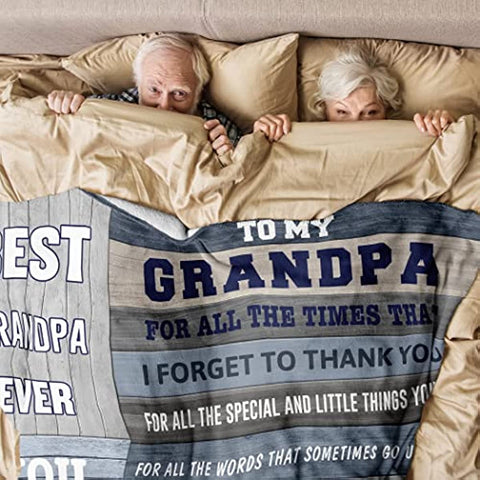 Grandpa Gifts Blanket 50"x60" - Gifts for Grandpa - Grandpa Birthday Gifts - Best Grandpa Gift Idea, Great Grandfather Gifts - Grandparents Day Gift Throw Blanket - Best Gifts for Grandparents