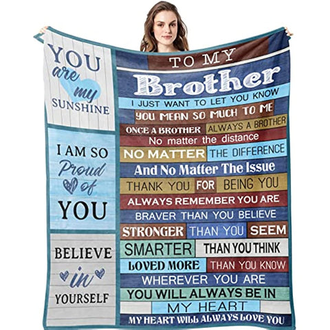 Brother Gifts from Sister, Gifts for Brother Blanket, to My Brother Blanket Birthday Gifts for Brother Adult, Brother Birthday Gifts from Sister, Big Brother Gifts for Anniversary Valentine(60"x50")