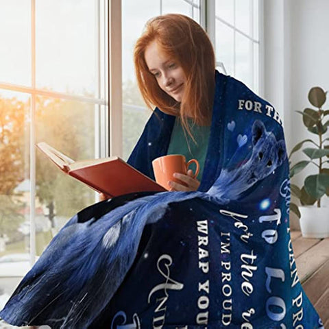 To My Daughter Blanket from Dad, Lion Blanket to My Daughter, Birthday Thanksgiving Gifts for My Daughter Super Soft Cozy Flannel Throw Blanket for Bed Sofa 50 x60 in