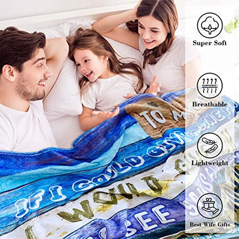 Gifts for Mom, (50"x60") Throw Blanket to My Mom from Daughter Son, Father Day Birthday Gifts for Mom, Soft Bed Flannel Blanket Mother Gifts, Best Mom Gifts