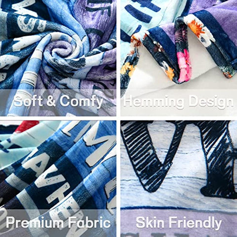 Gifts for Boyfriend Soft Blanket Anniversary Birthday Romantic Gift for Him Couples Luxury Light Weight Throw Blanket for Couch Sofa Bedding 50'' x 40''