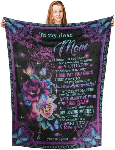 Personalized Flannel Blanket to My Wife Gift from Husband, Ultra Soft Flannel Fleece Blankets Christmas Birthday Valentine's Day Wedding Anniversary Throw Blanket Fits Couch Sofa Bed (59x79in)