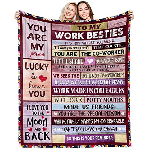 To My Coworkers Work Bestie Gifts Blanket Coworkers Bestie Blanket Soft Flannel Friendship Blanket for Coworkers Work Bestie Best Friends Birthday Blanket Gifts for Coworkers Best Themed Gifts