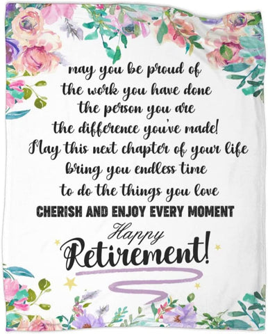 Retirement Gifts for Women Farewell Gifts for Coworkers Blanket Throws Blankets Gifts for Colleague Retired Holiday Birthday 50x60 in