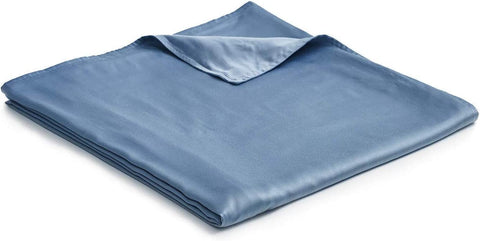 Cooling Bamboo & Cozy Velvet Dual-Sided Duvet for Weighted Blankets (80''x87'') - Blue Grey Print