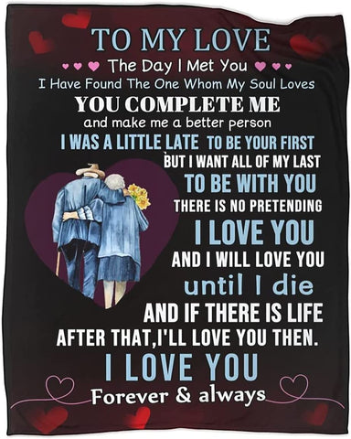 To My Love Blanket Wife Husband Boyfriend Girlfriend Throw Blankets for Couch Sofa Positive Encourage Gift for Anniversary Birthday 50X60 Inch