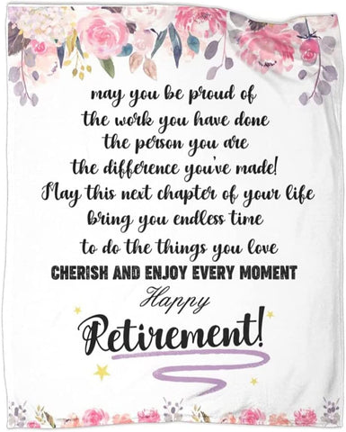 Retirement Gifts for Women Farewell Gifts for Coworkers Blanket Throws Blankets Gifts for Colleague Retired Holiday Birthday 50x60 in