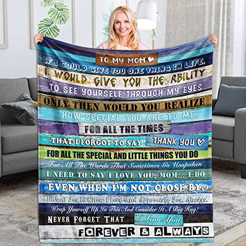 Gifts for Mom, (50"x60") Throw Blanket to My Mom from Daughter Son, Father Day Birthday Gifts for Mom, Soft Bed Flannel Blanket Mother Gifts, Best Mom Gifts
