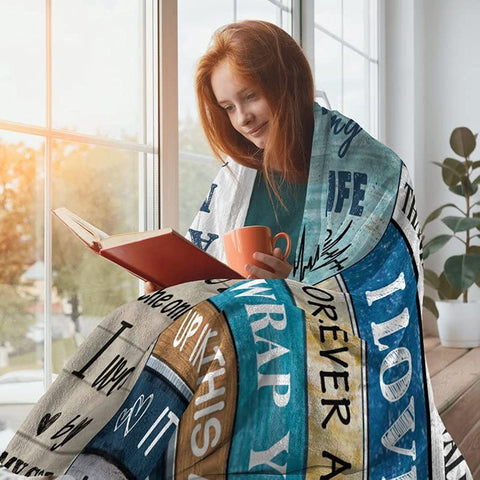 To My Girlfriend Blanket Gifts for Girlfriend I Love You Blessing Sweet Sayings Quote Throw Blankets 50x60 inch Birthday Gifts for Her Anniversary Present Soft Blankets for Bed Sofa