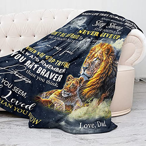 Son Gifts from Dad Blanket Gifts for Son from Dad Son Blanket from Dad to My Son Blanket from Dad Birthday Valentines Day Graduation for Son Him Boy Throw Bed Blanket 60" X 50"