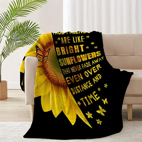 Sunflower Gifts for Women Sunflower Blanket for Women Friend Butterfly Blanket Inspirational Friendship Gift for Women 50*60in…