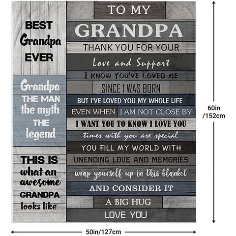 Grandpa Gifts Gifts for Grandpa,Grandpa Birthday Gifts,Best/Great Grandpa Gifts,Birthday Gifts for Grandpa,Grandpa Gifts from Grandchildren/Granddaughter/Grandson,Grandfather Gift Blanket 60”x50”