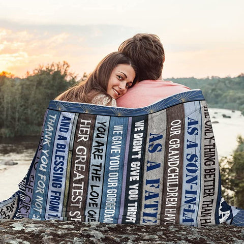 To Son in Law Gift Blanket Birthday Gift Ideal for Son-in-Law Throw from Mother in Law Blankets Soft Warm 50" X 60"