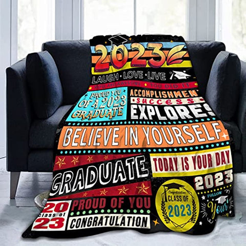 Masters Degree Graduation Gifts Blanket for Class of 2023 Senior of 2023 Graduation Blanket Throws for Daughter Granddaughter and Student 50" x60''