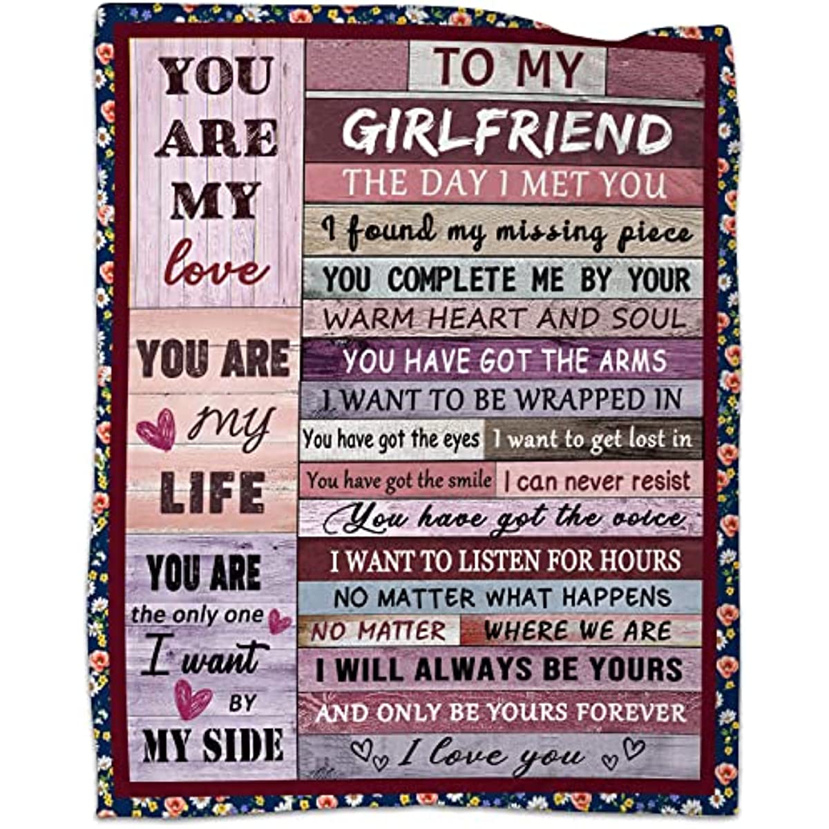 Girlfriend Gifts from Boyfriend Girlfriend Throw Blankets Valentines Gifts for Her I Love You Love Gifts Anniversary Birthday Gift 50"x60"