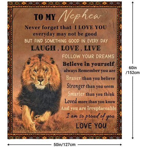 Nephew Blanket, Nephew Gifts from Auntie, Gifts for Nephew, Valentine's Day Gifts for Nephew 50"×60"