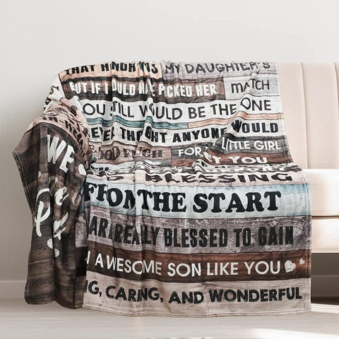 Son in Law Gifts from Mother in Law to My Son Blankets in Bulk for Wedding Christmas Birthday for Son in Law from Mother Father in Law Throw Blanket 60"*50"