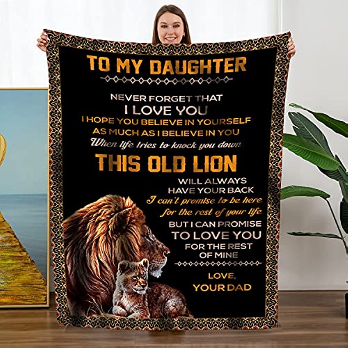 Birthday Gifts for Daughters, Daughter Gifts, to My Daughter Gifts from Dad - School Graduation Gifts, Daughter Blanket