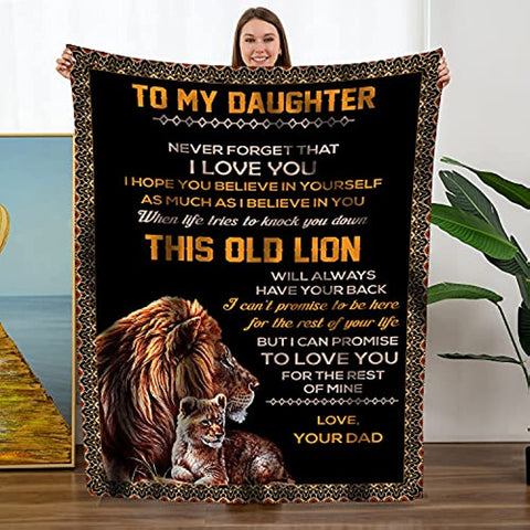 Mothers Day Birthday Gifts for Daughters, Daughter Gifts, to My Daughter Gifts from Dad - School Graduation Gifts, Daughter Blanket 55"x 70"