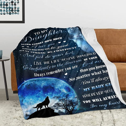 Daughter Blanket Daughter Gifts to My Daughter Blanket Daughter Gifts from Mom Valentine's Day Birthday Gifts for Daughter 50" × 60"