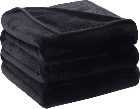 Soft Queen Size Blanket for All Season Warm Fuzzy Microplush Lightweight Thermal Fleece Summer Autumn Fall Winter Spring Blankets for Queen Full Bed Couch Sofa,90x90 Inches,Dark Gray