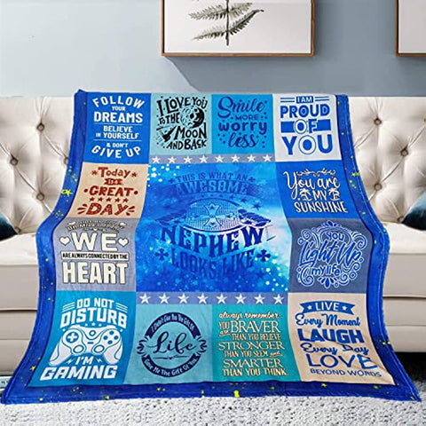 Nephew Gifts from Auntie, to My Nephew Blanket, Gifts for Nephew from Uncle/Aunt, Nephew Blanket from Aunt, Nephew Gift Ideas for Birthday Graduation Gifts for Nephew Throw Blanket 60"x50"