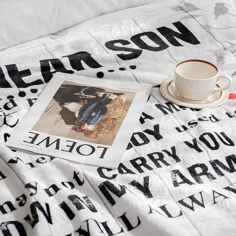 Gifts for Son from Mom Fathers Day Birthday Gifts to My Son Blanket Boys Christmas Valentines Day Gifts for Him Love Son Letters Printed Soft Flannel Fleece Blanket for Bed Couch 60" x 50"