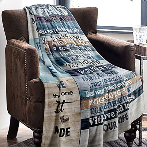 Anniversary Romantic Gifts for Him, Birthday Gifts for Husband from Wife, to My Husband Personalized Gifts for Men Ultra-Soft Throw Blanket, Wedding Father's Day Husband Gift (60 x 50 in)