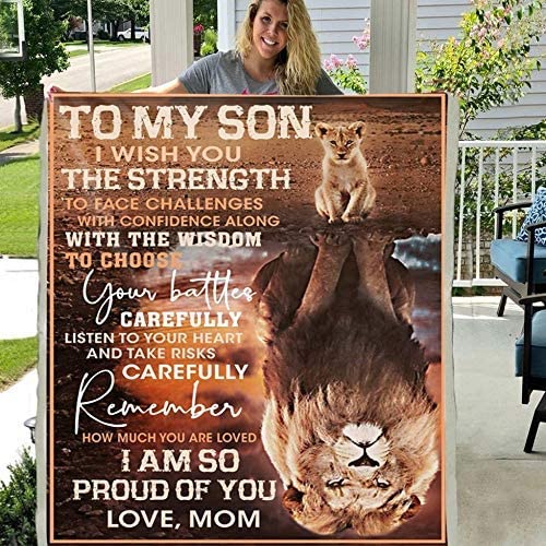 to My Son I Wish You The Strength 3D Custom Fleece Photo Blanket Fan Gift for Son Kids (X-Large 80 X 60 INCH) (80 X 60 INCH)