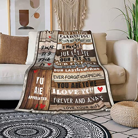 Gifts for Husband, Husband Birthday Gift, Husband Blanket 50''x60'', Blanket for Husband Gifts from Wife Soft Cozy Flannel Throw Blanket for Husband