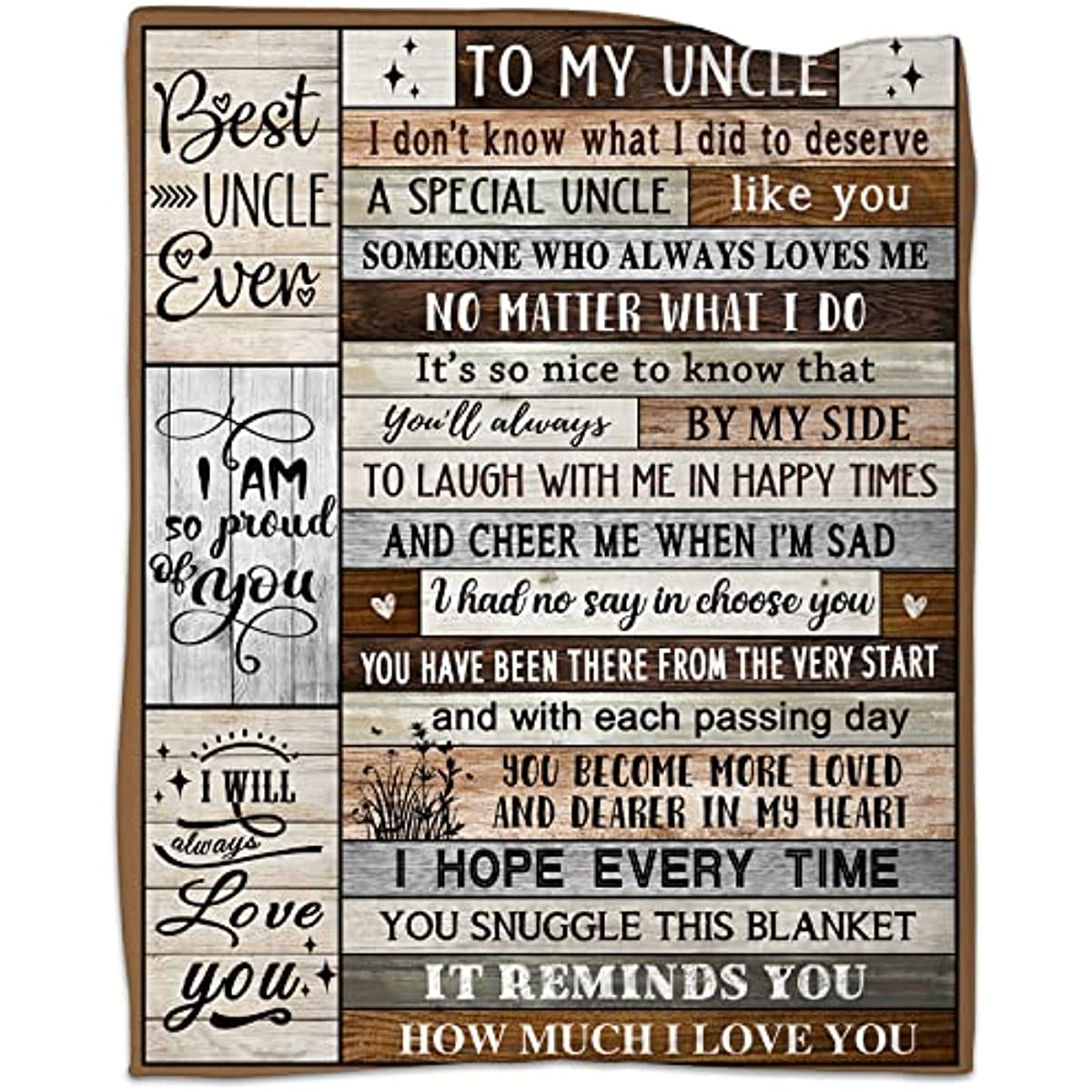 Uncle Gifts Blanket - Mothers Day Blanket for Uncle, Blanket for Uncle-Gifts for Uncle 60" x 50" Throw Blanket from Niece Nephew-Birthday for Uncle