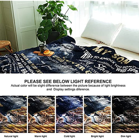 Son Gifts from Dad Blanket Gifts for Son from Dad Son Blanket from Dad to My Son Blanket from Dad Birthday Valentines Day Graduation for Son Him Boy Throw Bed Blanket 60" X 50"